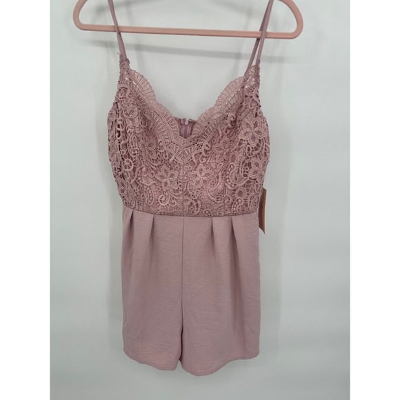 Blashe Pants - Blashe Women's Lace Bodice Romper - Light Pink - Sleeveless - Size L
